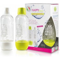 2 Bottiglie Plastica da 1 Litro per Gasatore di Acqua HAPPY FRIZZ BOT01 BPA FREE