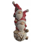 Babbi Natale su Palla Statua Decorazione Natalizia 56 cm Addobbo LED