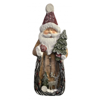 Babbo Natale OLAF con Albero Statua Decorazione Natalizia 46 cm Addobbo LED