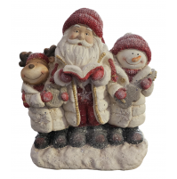 Babbo Natale Renna Pupazzo di Neve Statua Decorazione Natalizia 45 cm Addobbo
