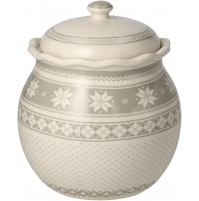 Barattolo Biscotti Portacaramelle in Ceramica TOGNANA Grigio e Bianco 17 cm