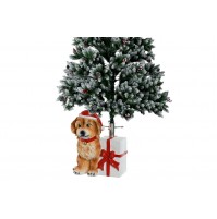 Base per Albero di Natale con Pacchi Regalo Cane Decorazione Natalizia Copribase