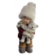 Bimbo Bambino con Peluche Statua Decorazione Natalizia 45 cm Addobbo