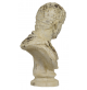 Busto Imperatore Statua Scultura Resina Bianco Soprammobile Arte Moderna 67 cm