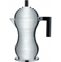 Caffettiera Espresso Moka Caffé 3 Tazze Alessi Pulcina MDL02/3 B Nero Alluminio