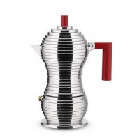 Caffettiera Espresso Moka Caffé 3 Tazze Alessi Pulcina MDL02/3RFM Alluminio