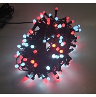 Catena Luci di Natale 180 LED Interno Esterno Giochi di Luce fredda Bianco Rosso