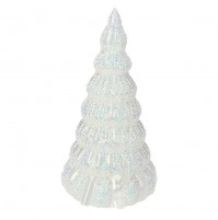 Decorazione Albero di Natale Bianco in vetro con LED TOGNANA Sugar 17,5 cm