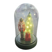 Decorazione Natalizia Campana con Schiaccianoci Mascagni Natale con LED 28,5 cm