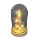 Decorazione Natalizia Teca con Babbo Natale e Renna con LED 22 cm