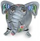 Elefante Tom's Drag HATHI S Grigio Scultura Statua Colorata Decorato Mano 10 cm