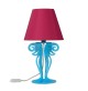 Lampada Abat-jour Circeo Pop Celeste e paralume Fucsia Arti & Mestieri - h40 cm