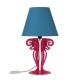 Lampada Abat-jour Circeo Pop Fucsia e paralume Azzurro Arti & Mestieri - h40 cm