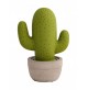 Lampada CACTUS Verde BRANDANI in Porcellana 28 cm Tavolo Comò Abat Jour Luce