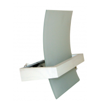 Lampada da Parete Applique Linea Light Wood Bianco 90187 45cm Vetro Legno Design