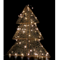 Luci Natale LED Albero di Natale ORO Decorazione 3D da interno Luce Calda 50 cm