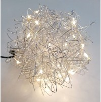 Luci Natale LED Sfera Grigia Decorazione 3D da interno 20 LED Luce Calda15 cm