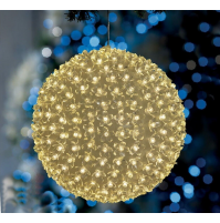 Luci Natale LED Sfera con 50 Fiorellini ESTERNO Luce CALDA Diametro 10 cm