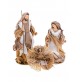 Natività Sacra Famiglia Presepe BRANDANI Natale 3 Pezzi Tessuto e Resina 35 cm