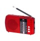 Radio Portatile Bluetooth Rossa Batterie Multibanda USB Micro SD