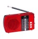 Radio Portatile Bluetooth Rossa Batterie Multibanda USB Micro SD