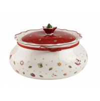 Scatola Barattolo Biscottiera Natale Rotonda Villeroy e Boch Natalizia 20 cm