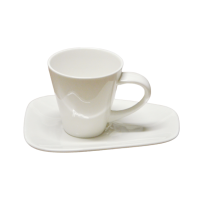 Scherzer Set 6 Tazze Tazzine Caffè in Porcellana Bianco Jazz White Coffee Cups