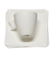 Scherzer Set 6 Tazze Tazzine Caffè in Porcellana Bianco Top Square Coffee Cups