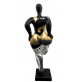 Scultura Statua Donna Ballerina Botero 138 cm Oro Bianco Nero Figura in Resina