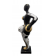 Scultura Statua Donna Ballerina Botero 138 cm Oro Bianco Nero Figura in Resina