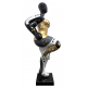 Scultura Statua Donna Ballerina Botero 138 cm Oro Bianco Nero Figura in Resina