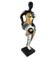 Scultura Statua Donna Ballerina Botero 138 cm Oro Bianco Nero Figura in Resina