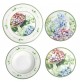 Servizio Piatti 6 Persone BRANDANI Flora Set 18 Pezzi Porcellana Fiori Floreale