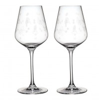 Set 2 Calici Bicchieri Cristallo da Vino Bianco Villeroy e Boch Natale Natalizio