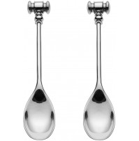 Set 2 Cucchiaini a Martelletto per Uovo ALESSI Dressed MW20S2 Acciaio Inox 18/10