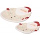 Set 2 Piatti Babbo Natale Ceramica Rosso Bianco TOGNANA Country Christmas