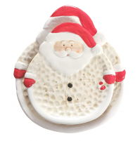 Set 2 Piatti Babbo Natale Ceramica Rosso Bianco TOGNANA Country Christmas