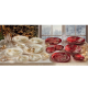 Set Piatti Natale BRANDANI REGALOMAGIA in Vetro 21 cm Rosso e Oro 2 Pezzi