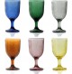 Set Servizio 6 Calici Bicchieri Colorati ARLECCHINO in Vetro Acqua Vino Tavola