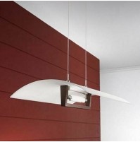 Sospensione Linea Light Wood Wengè 90145 - 40 x 55 cm Vetro Legno