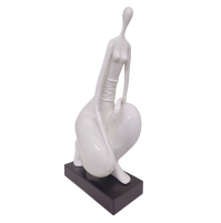 Statua Scultura Donna AMBIENTI GLAMOUR White Woman con base in Marmo