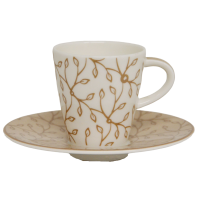 Tazze Tazzine Caffè Set per 4 Villeroy & Boch Flora Caramel Porcellana Marrone