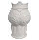 Testa di Moro Siciliano Porta Vaso in Ceramica Bianco Lucido a Mano Alto 47 cm