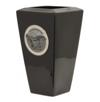 Vaso Porcellana Nero 24 cm Rosenthal Versace Medusa Gorgona  - Vase